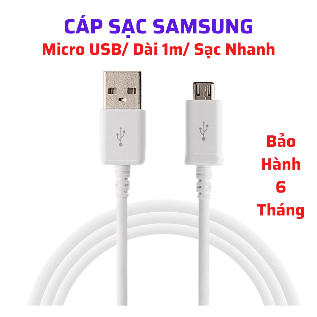Cáp Sạc Samsung J2/J3/J4/J5/J6/J7J7 Prime/J8 ✅Micro USB ✅Sạc Nhanh Chính Hãng