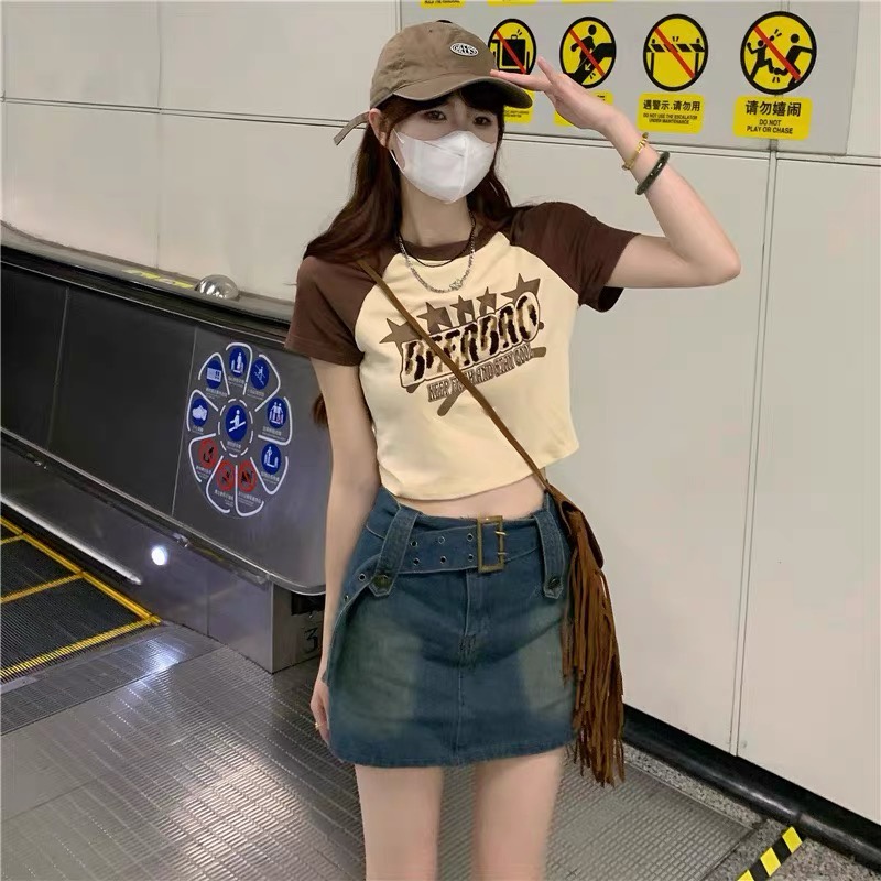 Áo croptop BEERBRO raglan ngắn tay BIGOMALL