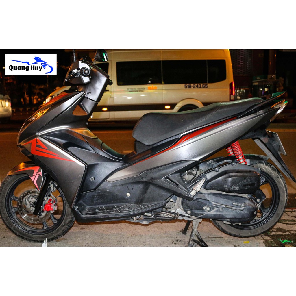 Tem trùm air blade ♦FREESHIP♦ đỏ đen đời 2013-2014-2015, độ team trùm ab dán phủ dàn áo xe đen đỏ rẻ đẹp