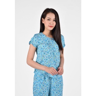 Bộ mặc nhà áo cộc tay quần lửng lanh Wonnerful 21034 giá 259.000đ