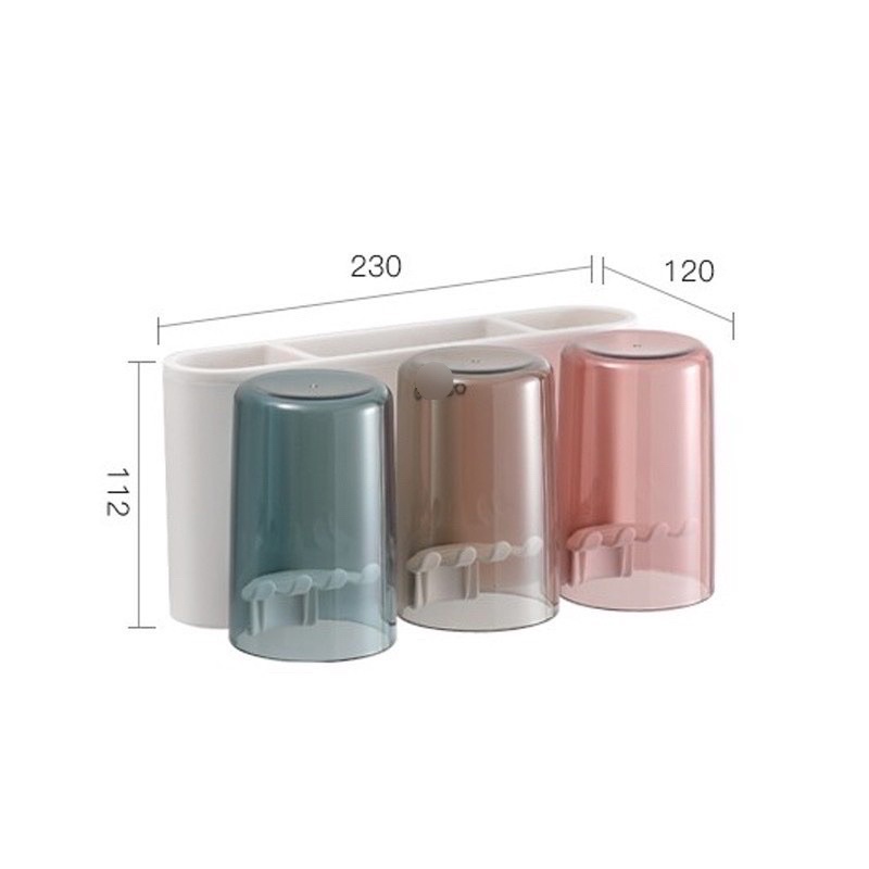 Kệ Để Đồ Nhà Tắm Ecoco, Kệ Cắm Bàn Chải Kèm Cốc Tiện Lợi Sang Trọng (Tặng kèm miếng dán tường siêu chắc)