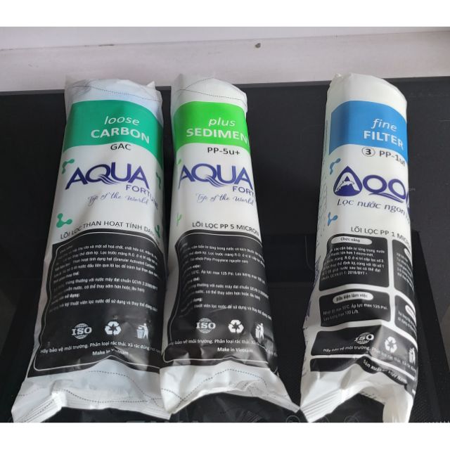 Bộ 3 Lõi Lọc Nước Chính Hãng AQUA Check Mã QR
