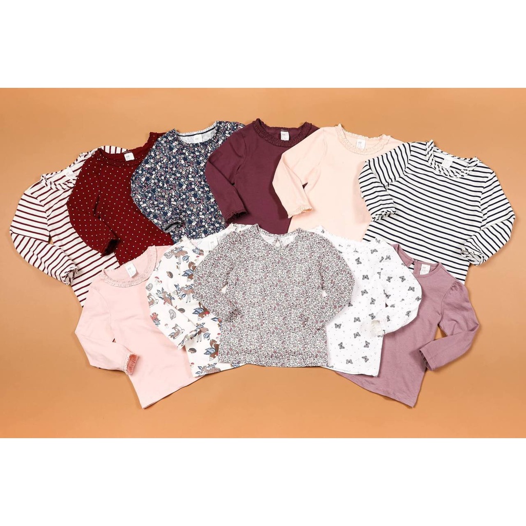 Set 3 Áo Thun Tay Dài Bé Gái HM - Combo ngẫu nhiên