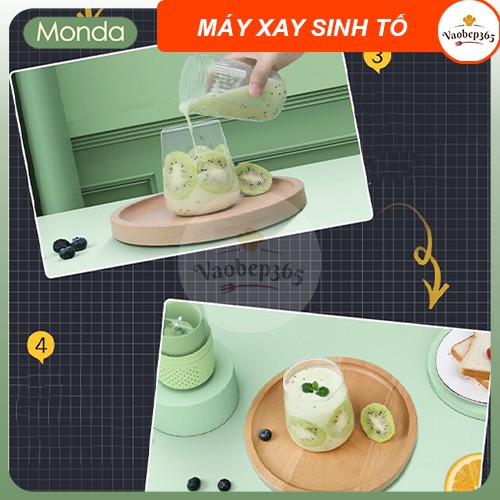 [CAM KẾT CHÍNH HÃNG] Máy xay sinh tố mini cầm tay Monda. Bảo hành 6 tháng 1 đổi 1