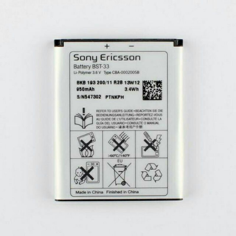 Pin điện thoại Sony BST 33 xịn bảo hành 6 tháng.