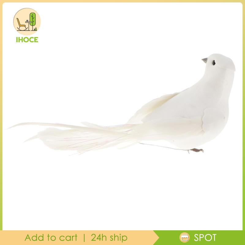 Mô hình chim bồ câu giả đuôi dài bằng xốp màu trắng trang trí tiệc cưới
