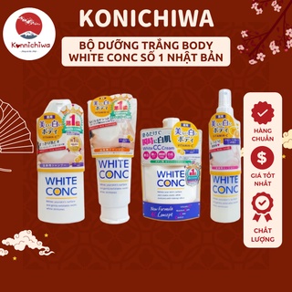 Trọn bộ dưỡng da white conc - sữa tắm, sữa dưỡng thể, kem dưỡng da, tẩy da chết, xịt dưỡng trắng da nhật bản