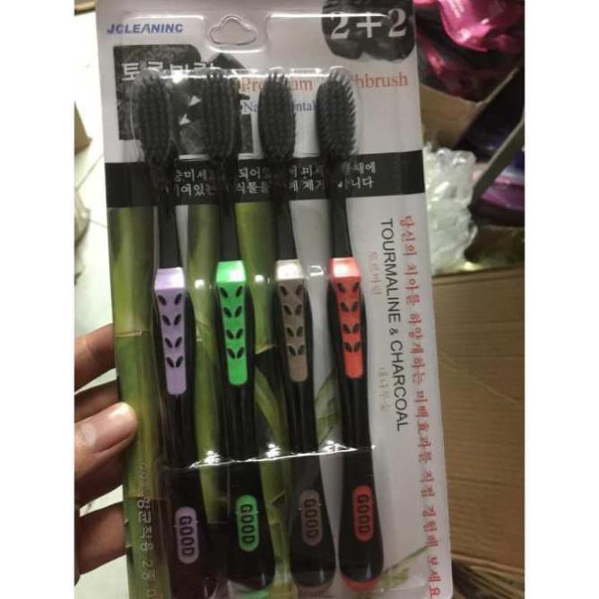 Combo sỉ 4 Bàn Chải Đánh Răng Nano than tre Hàn Quốc Thông Minh