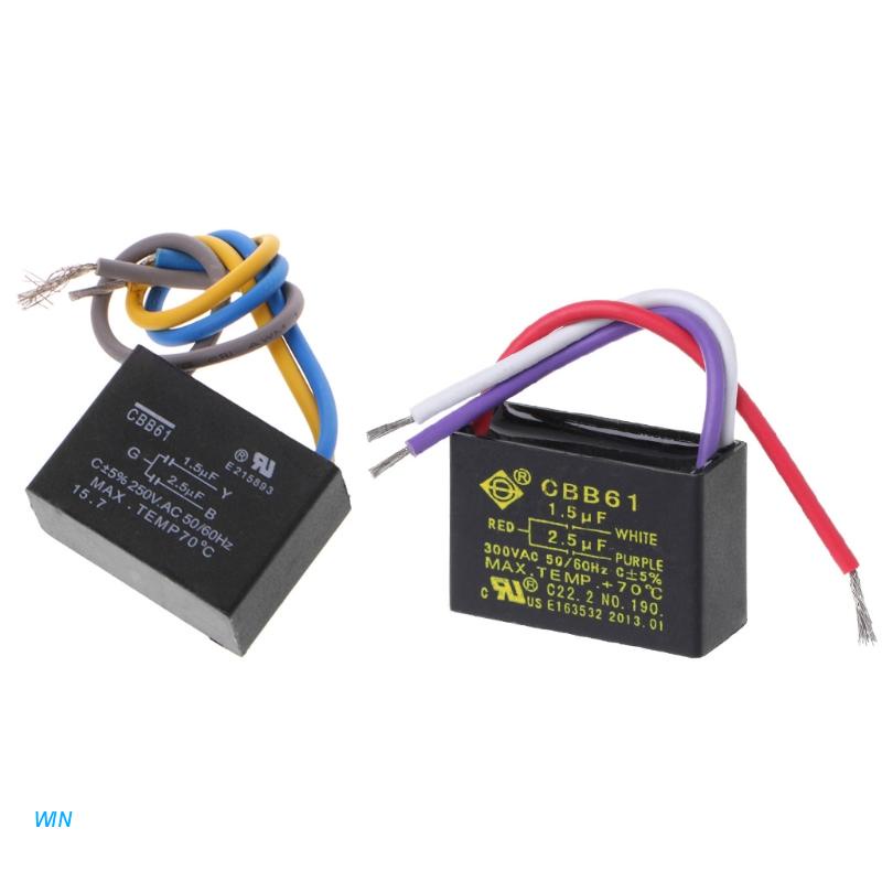 Quạt trần CBB61 1.5uF+2.5uF 3 dây AC 250V 50/60Hz màu đen