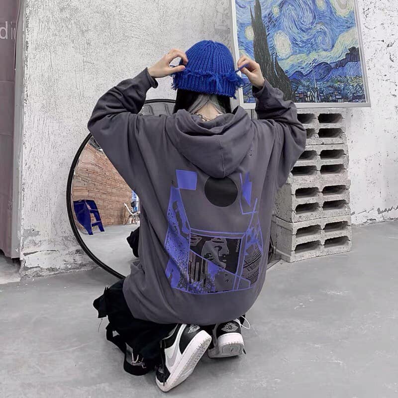 Áo hoodie nỉ ngoại in hình LA form rộng One Unisex,hoodie nam nữ unisex thời trang hàn quốc ullzag | BigBuy360 - bigbuy360.vn