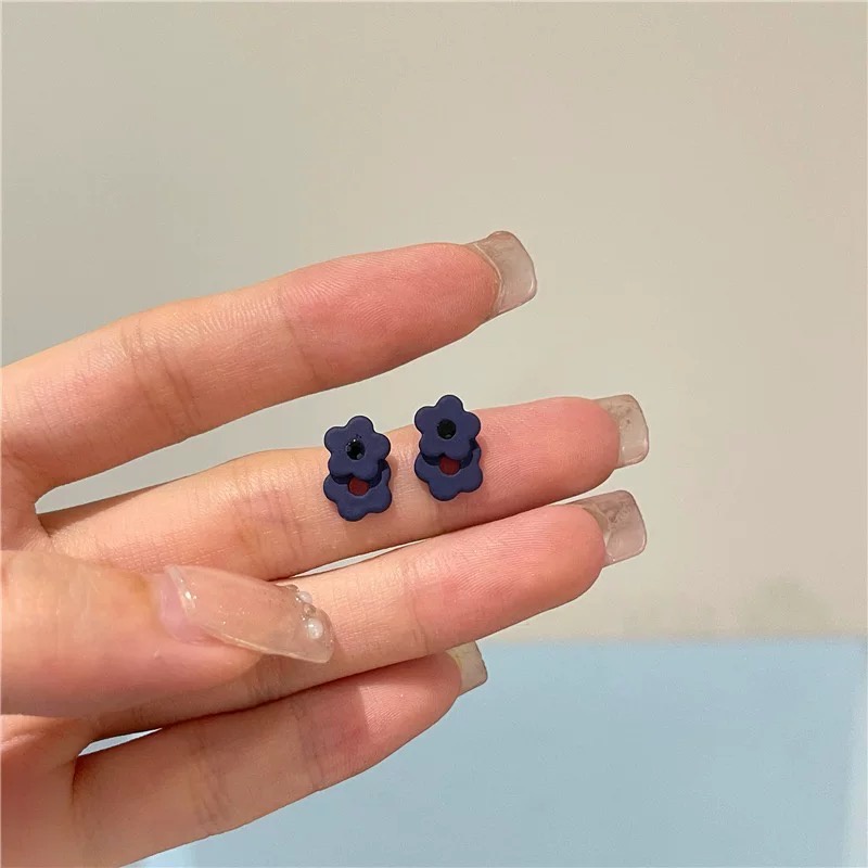 The Bleu | Bông tai hoa mini phong cách Hàn Quốc đuôi bạc 925 | E207