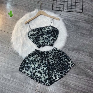 💕sét bộ beo áo 2 dây + quần kiểu