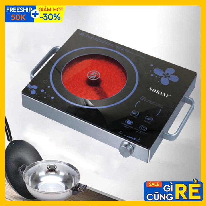 Bếp điện hồng ngoại Sokany SK 3568 2200W- Mặt Kính Chịu Nhiệt Chống Trầy Không Kén Nồi