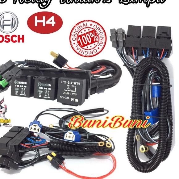❤(Giảm Giá!!!)❤ Dây Cáp Ròng Rọc BOSCH H4 3 Rơ Le 2 Đèn BOSCH KRT Chính Hãng