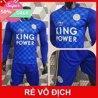 [NHẬP MÃ "HONGHE10 - HOÀN 10K XU''Quần áo bóng đá đồ đá banh LEICESTER CITY 2019-20 MÀU XANH mới nhất TAY DÀI