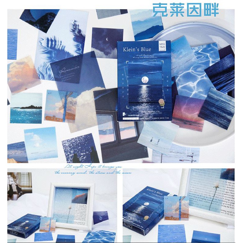 Hộp 55 sticker và giấy nền Nhật ký Paris style Vintage trang trí bullet journal | BSB159