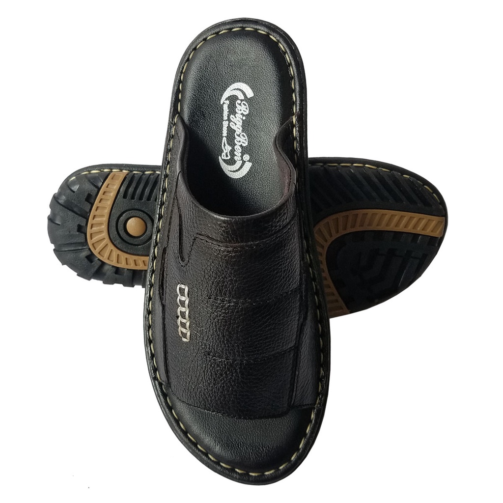 Dép Nam Quai Ngang Da Bò Thật BIGBEN Cao Cấp DN339