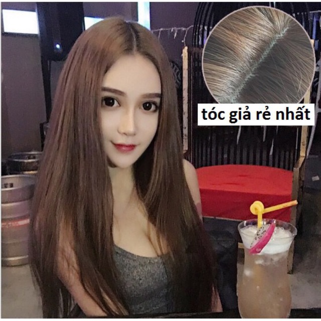 Nguyên đầu mái dài thẳng tặng lược chải chuyên dụng + lưới chùm đầu