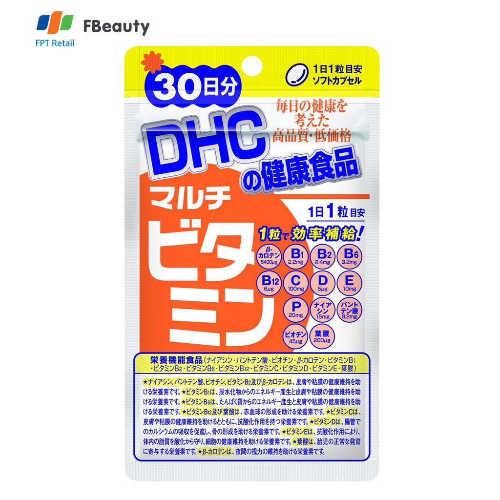 [Mã FMCGMALL - 8% đơn 250K] Viên uống Vitamin tổng hợp DHC Multi Vitamins (30 ngày x 30 viên) 15g