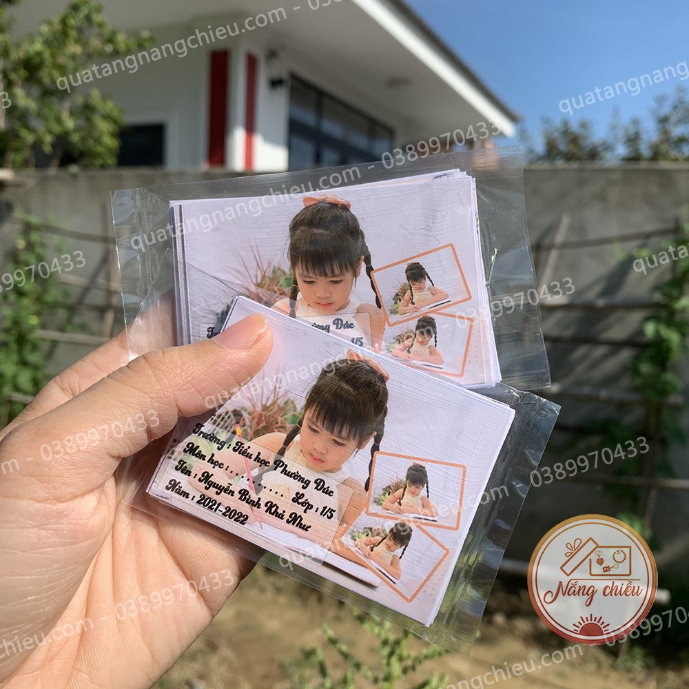 Nhãn vở 16 cái / set in hình theo yêu cầu, in hình hoạt hình, thần tượng