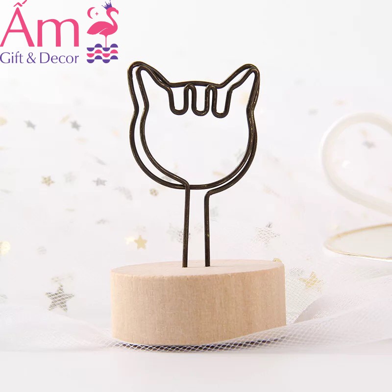 Kẹp Ảnh Để Bàn Bằng Gỗ Cute Nhiều Hình - Kẹp Ảnh Giấy Trang Trí Phòng  - Kích Thước 3x3cm - Freeship Xtra Toàn Quốc