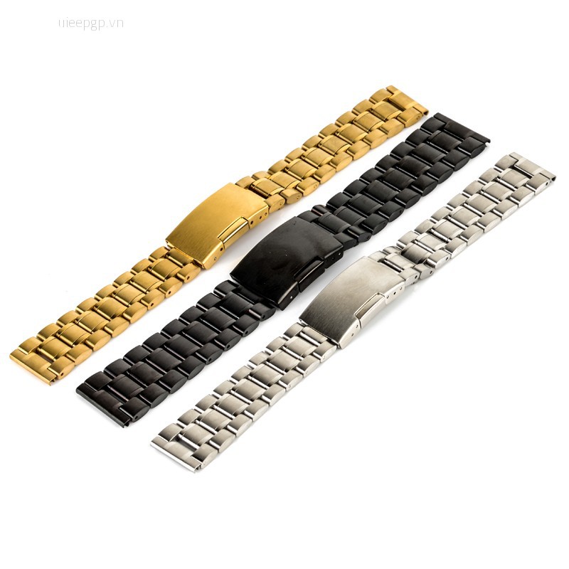 Dây Đồng Hồ Bằng Thép Không Gỉ Dạng Thẳng 3 Màu Uieepgp 18 / 20 / 22 / 24mm