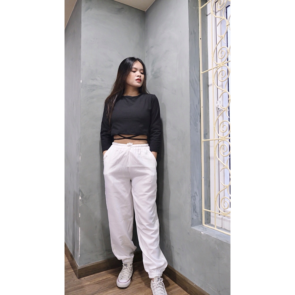 Lado shop | Quần jogger ống túm chất kaki co giãn nhẹ