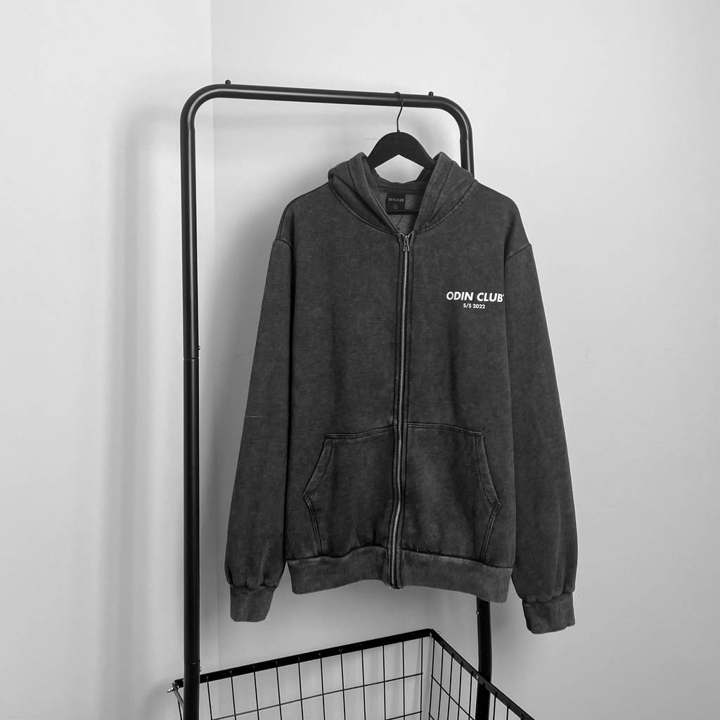 Áo Hoodie Jacket Acid ODIN CLUB, Áo hoodie kéo khóa form rộng, Local Brand ODIN CLUB