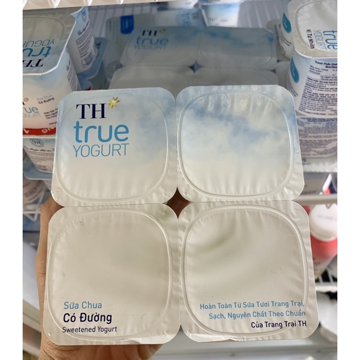 Lốc 4 hũ Sữa chua TH True Milk có đường - ít đường - tự nhiên 100g