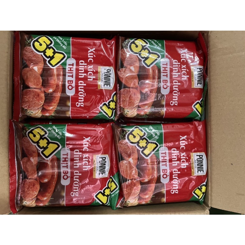 HOT LIKE Xúc xích Ponnie thịt  lợn 5 cây tặng 1 x35g