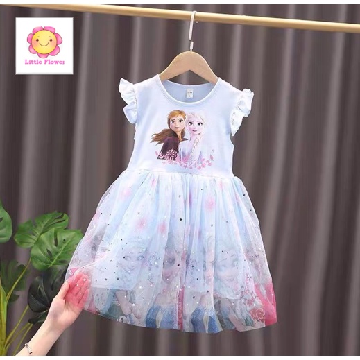 Váy Elsa Anna Ngắn Tay Xòe Bồng size 10-30kg