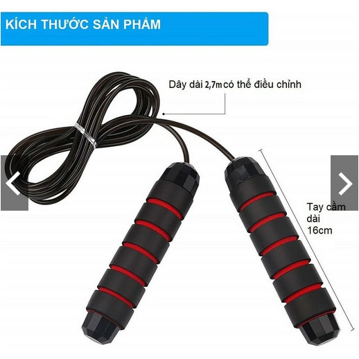 Dây nhảy thể lực đàn hồi hỗ trợ luyện tập thể dục, thể thao tiện lợi tại nhà