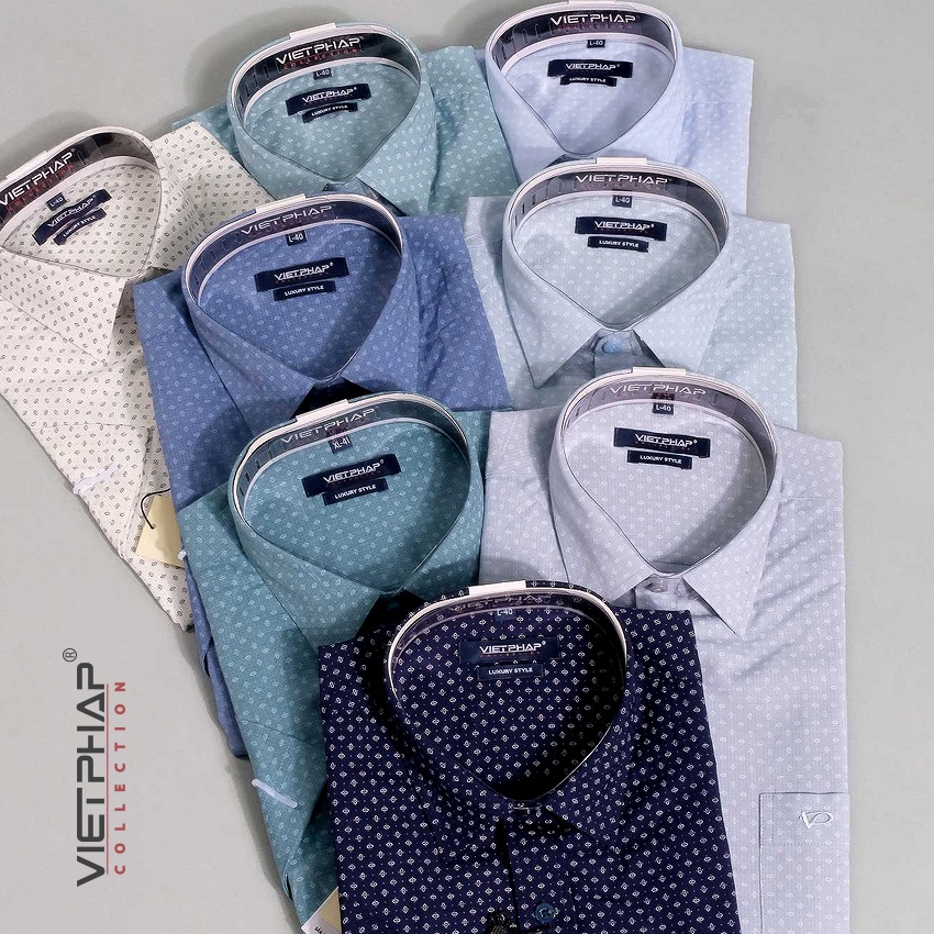 Áo sơ mi Bamboo ngắn tay nam VIỆT PHÁP / Form Luxury / Chất liệu Sợi Tre Cao Cấp thoáng mát, thấm hút mồ hôi tốt 9402