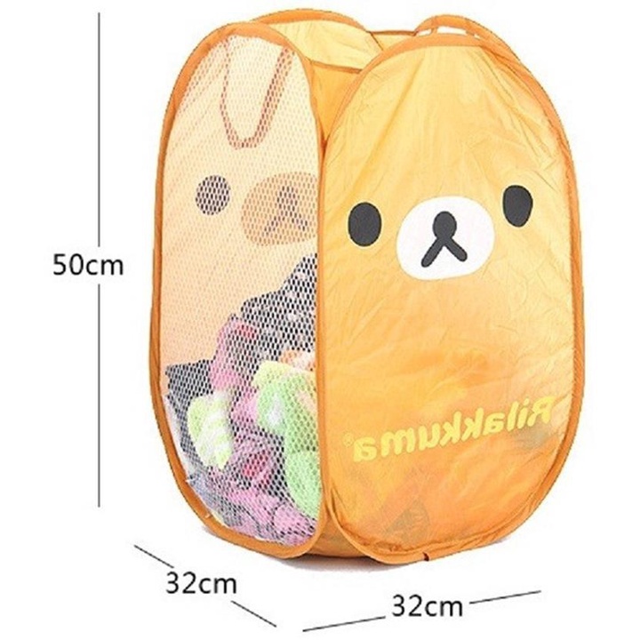 Giỏ đựng quần áo, đồ giặt, đồ lót, đồ chơi đa năng gấp gọn khung thép, sọt lưới bỏ quần áo khô đồ dùng xếp gọn tiện dụng