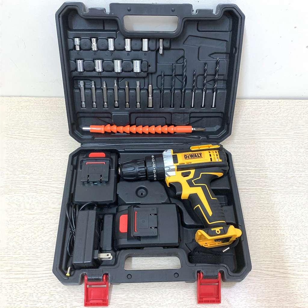 [Free ship] Máy khoan pin DeWalt 36V 3 Chức Năng kèm 24 Phụ Kiện - FULL BOX 2 PIN 5 CELL - Hàng loại 1