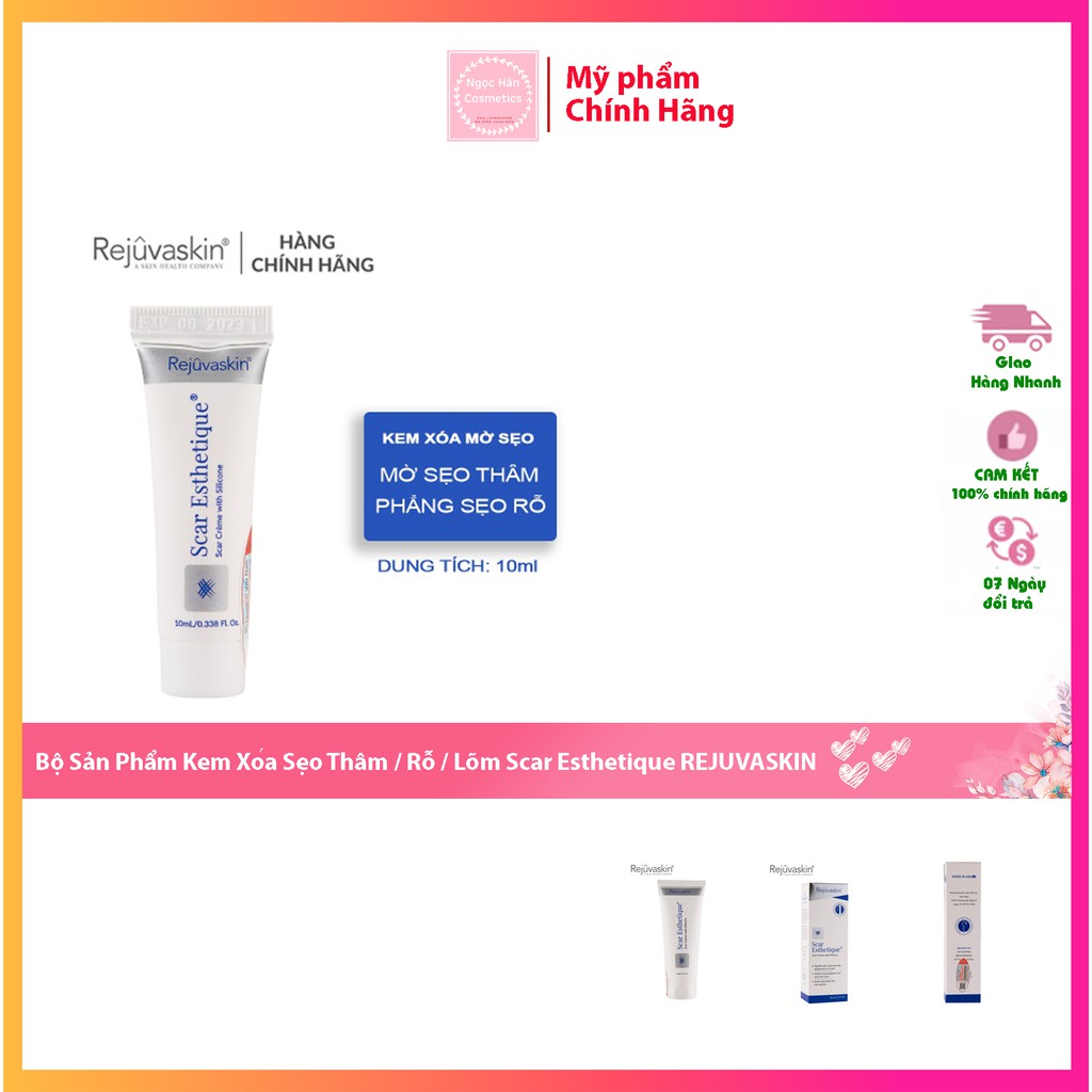 Gel ngăn ngừa sẹo và làm xẹp sẹo lồi/ sẹo phì đại REJUVASKIN Rejuvasil 10ml
