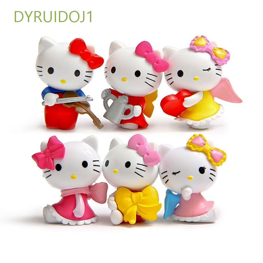 Set 6 mô hình đồ chơi mèo Hello Kitty Hellokitty bằng PVC dễ thương cho bé 1