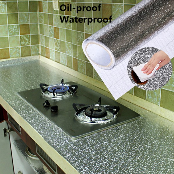 Giấy foil nhôm dán tường nhà bếp chống thấm nước kích thước 40x100cm