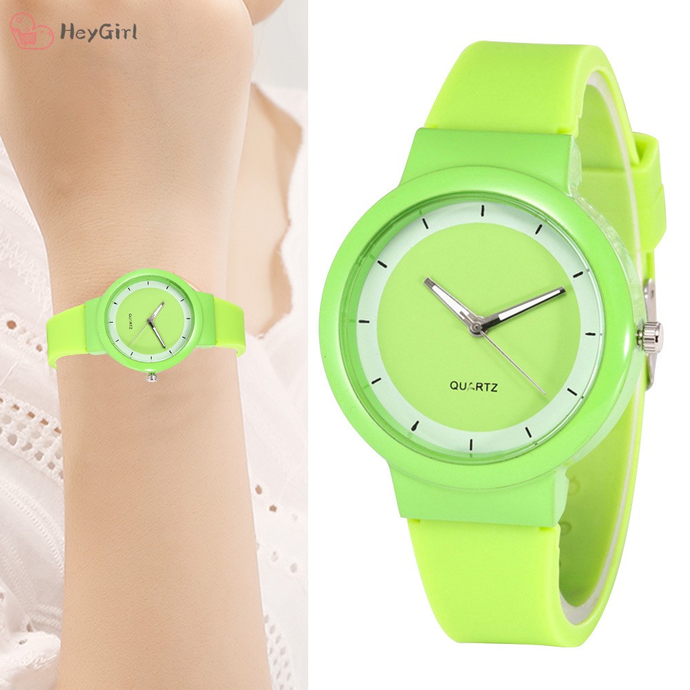 Ultra-thin Ladies Quartz Watches Couple Casual Watches Simple Round Dial Silicon Strap Lightweight Comfortable