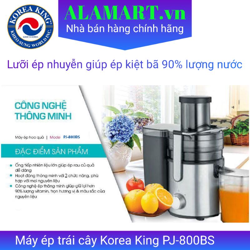 Máy ép trái cây Korea King PJ-800BS 800W, miệng ép lớn 85mm