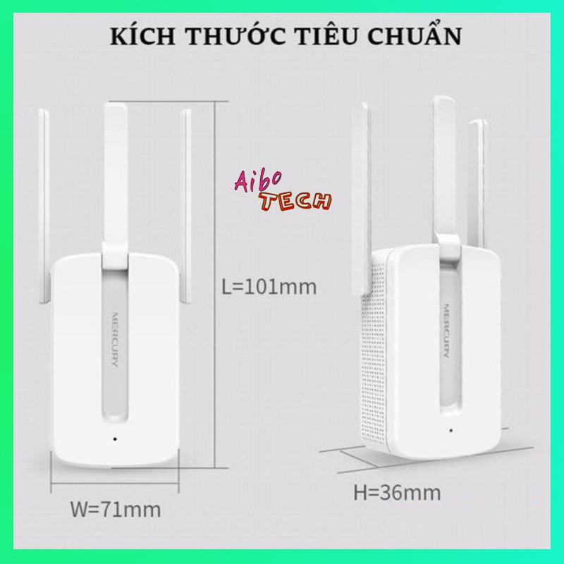 Bộ kích sóng wifi 3 râu Mercury (Wireless 300Mbps) cực mạnh, Tăng sóng Wifi, Kích Wifi, Bộ tiếp nối sóng Wifi [BH 6T]