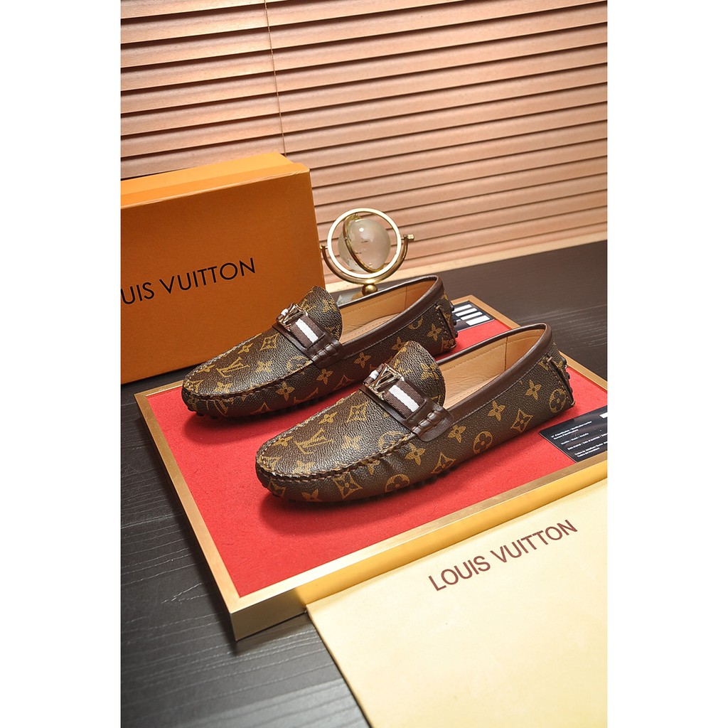 Giày lười nam da thật Louis Vuitton LV thiết kế cổ điển và sang trọng mang phong cách retro