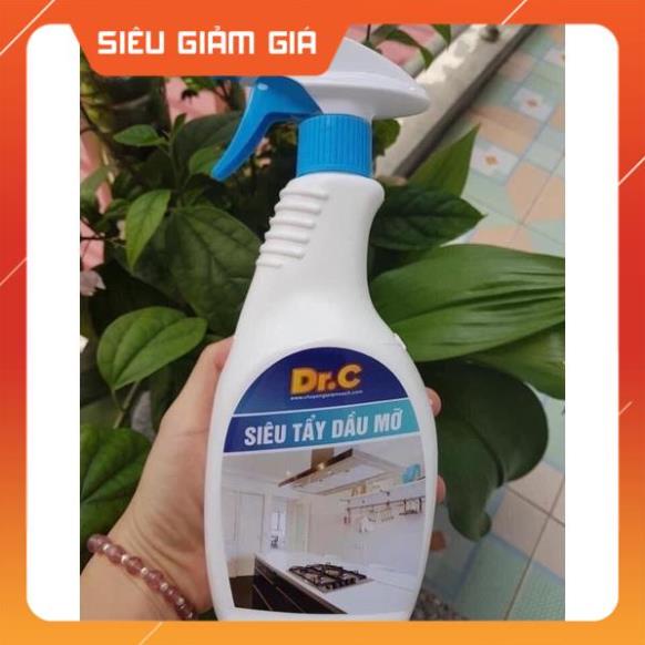 Dung dịch tẩy dầu mỡ tẩy xoong tẩy vỉ hút mùi tay bếp ga nước tẩy mỡ tẩy đa năng DR.C 500ml