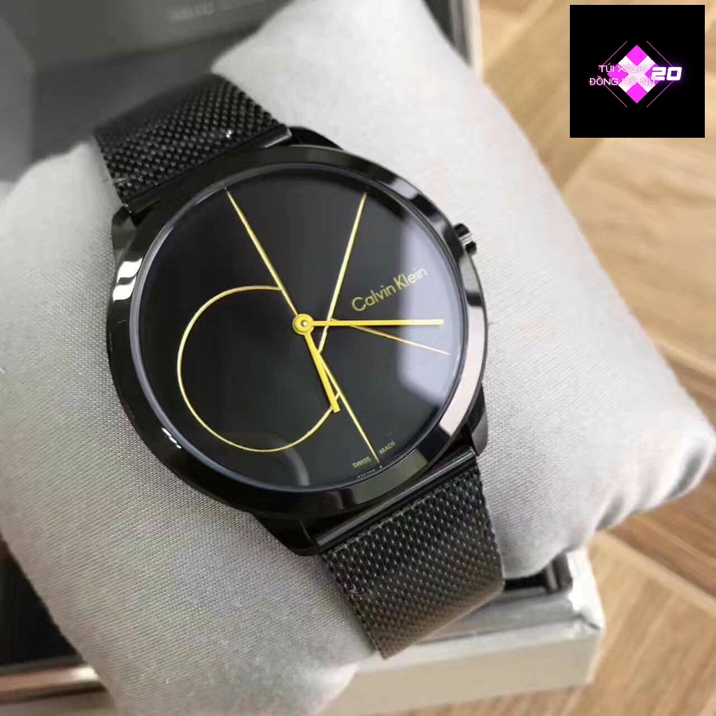 Đồng hồ đôi Calvin Klein Minimal Blue Dial  K3M2112N &amp; K3M2212N ; Black K3M214X1 &amp; K3M224X1 . 40mm &amp; 35mm. 3atm
