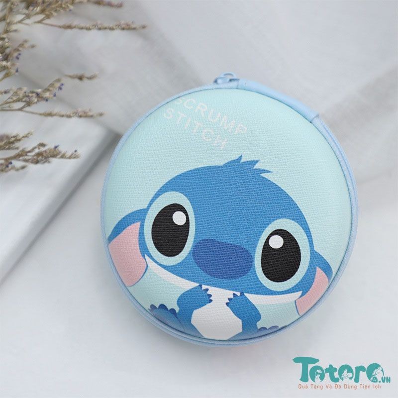 Túi cầm tay dạng hộp tròn nhiều hình Totoro Stitch và nhiều hình đáng yêu