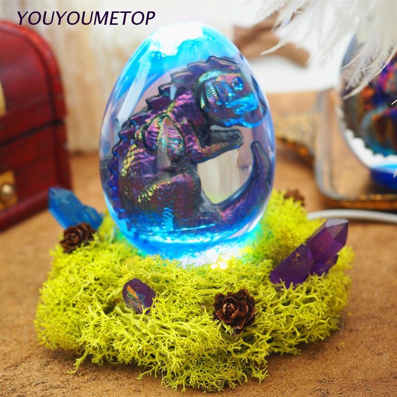 Khuôn silicone tạo hình quả trứng có đèn LED và đế trưng bày đồ thủ công DIY