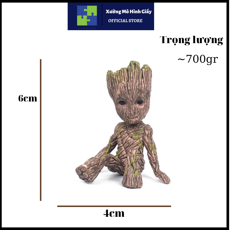 Mô hình Marvel nhân vật Groot cao 6cm, Figure Anime Groot decor bàn làm việc
