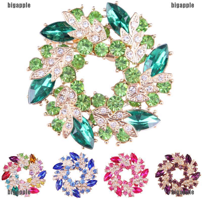 Ghim cài áo hình hoa đính đá thời trang cho nữ