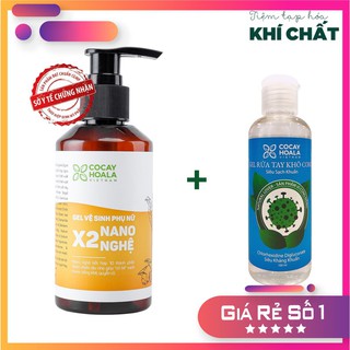 [Tặng đũa thần hồi xuân 50k] Gel vệ sinh x2 nano nghệ vùng kín Cocayhoala làm hồng se khít cân bằng pH