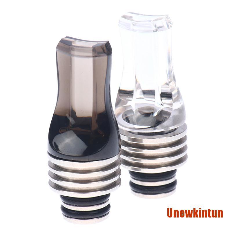 UNEW 1Pc 510 Drip Tip Acrylic And Stainless Steel Flat Mouth Drip Taste Type D